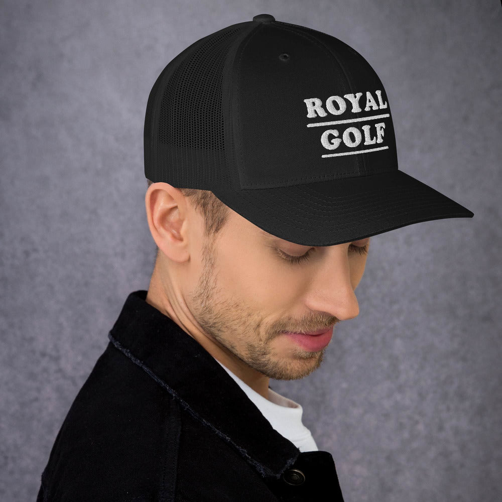 Black Royal Golf Trucker Cap
